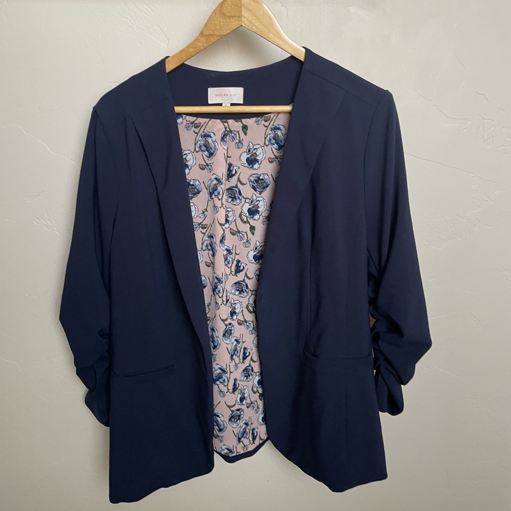 Skies are Blue Raja Collarless Navy Blazer